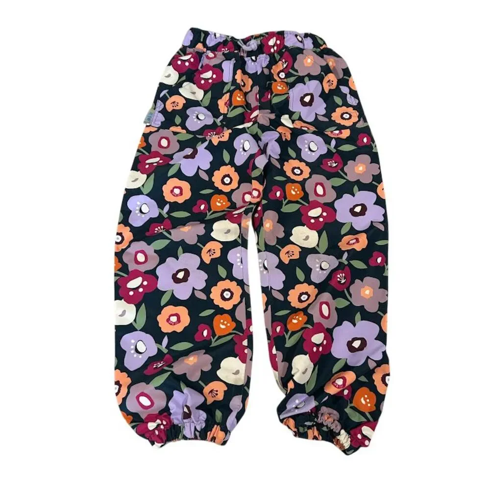 Jan & Jul Single Layer Rain Pants Girls 6Y Floral Print Puddle Dry Waterproof